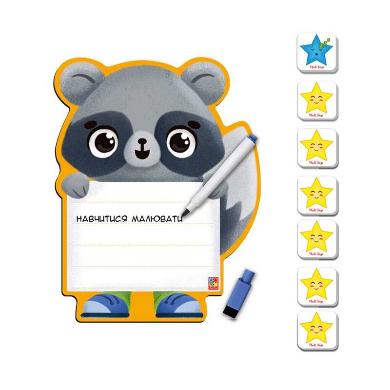 гр Дошка на магніті з маркером "Єнот" VT3601-20 (12) "Vladi Toys"