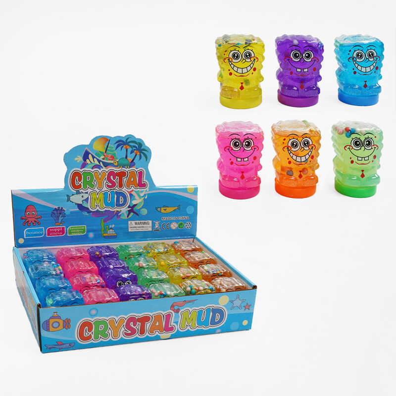 Лизун C 68860 (20) ЦІНА ЗА 24 ШТУКИ В БЛОЦІ, глітер, пінопластові кульки, в коробці