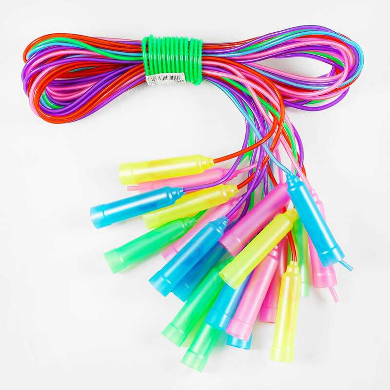 Скакалка С 34146 (60) З БЛИСКІТКАМИ /ЦІНА ЗА ЗВ'ЯЗКУ/ 10шт у зв'язці, довжина 250см, товщина 4,5 мм