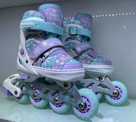 Ролики 802-5 S розмір 29-33 (6) колір Бірюзовий, колеса PU, d колес – 6 см, підсвічування коліс, в сумці