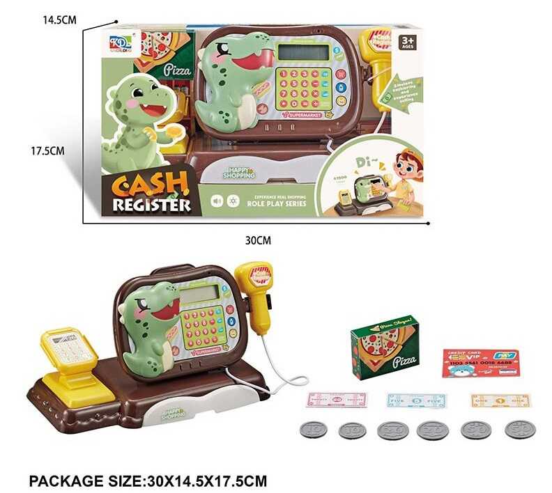 Касовий апарат KDL 888-49 (48/2) розмір:26х12.5х15 см, сканер, калькулятор, висувний ящик, звук, купюри, монети, банківська картка, підсвічування, в коробці