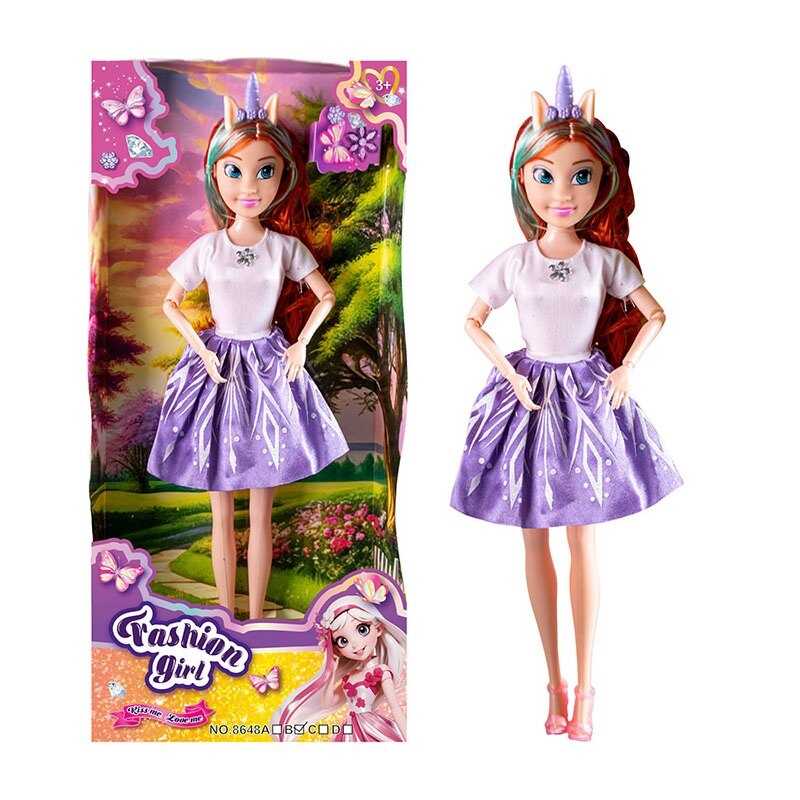 Лялька 8648 B (72) висота: 30 см, шарнірні з’єднання рук, знімний одяг та взуття, голова та руки - гума, тіло та ноги - пластик, аксесуар, в коробці