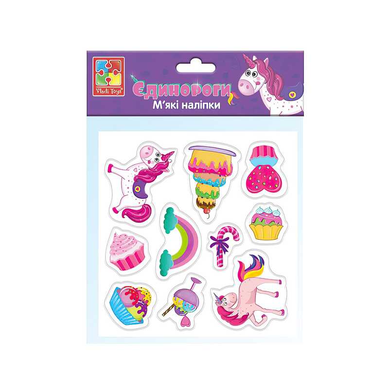 гр М'які наліпки "Єдинороги" (40) - VT4210-04 "Vladi Toys"
