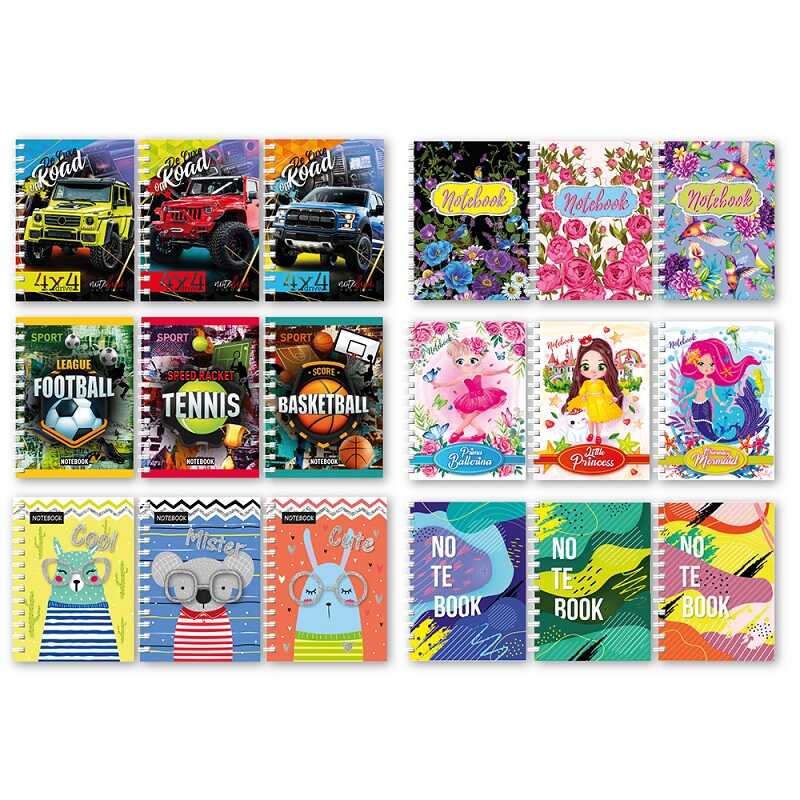 гр Блокнот Б-П6-40 (20) А6, 40 арк, пружина збоку ВИДАЄТЬСЯ МІКС ВИДІВ "Апельсин"