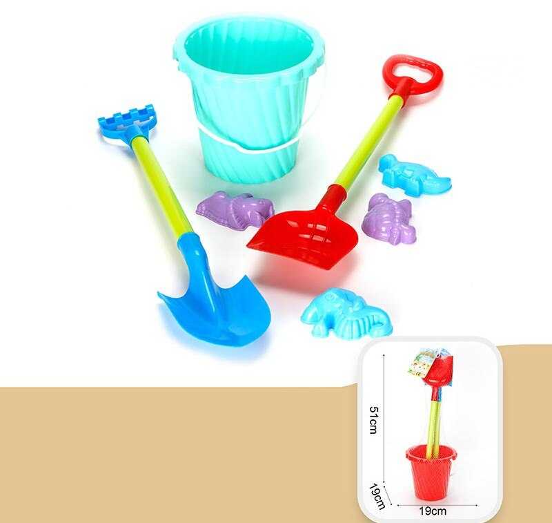 Пісочний набір JX 6852 (48) відро, 2 лопати, 4 формочки, в сітці