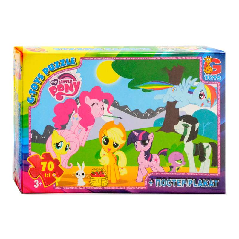 гр Пазли 70 ел. "G-Toys" "My little Pony" MLP 002 (62) розмір зібраної картинки 31х21 см, в коробці