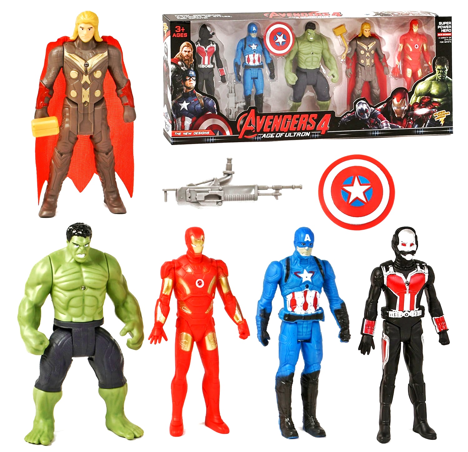 Набір героїв 2125 , 5 шт , світло, рухомі кінцівки, в коробці