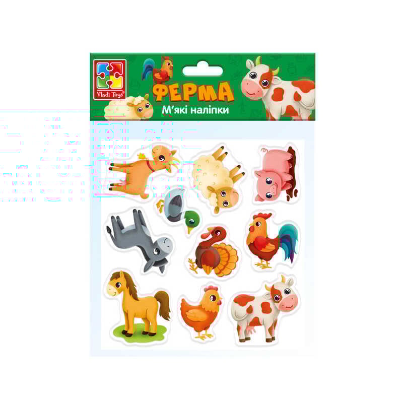 гр М’які наліпки "Ферма" (40)  - VT4210-08  "Vladi Toys"