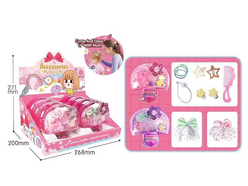 Прикраси YT 059 A (24/2) 5 заколок, 5 резинок, гребінець, у боксі, ЦІНА ЗА 8 ШТУК В БЛОЦІ