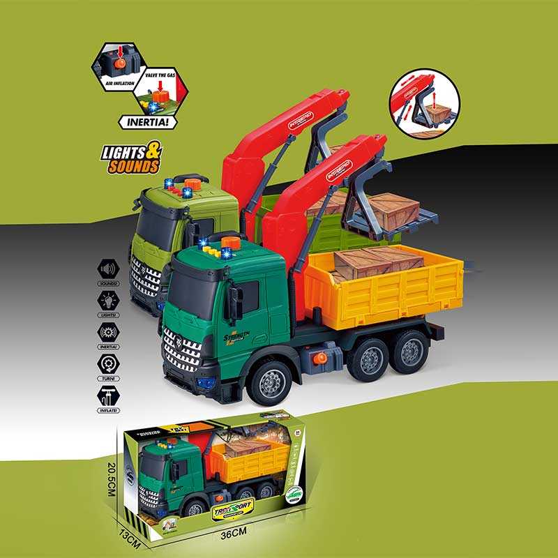 Машина музична 687-61 A (24/2) 2 види, "Вантажівка", підсвічування, звукові ефекти, інерційний механізм, рухомі деталі, в коробці