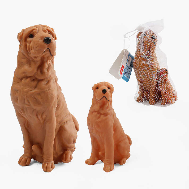 Песики 907-4 (288/2) гумові, висота 18.5см та 9см, пискавки, сидяче положення, у сітці