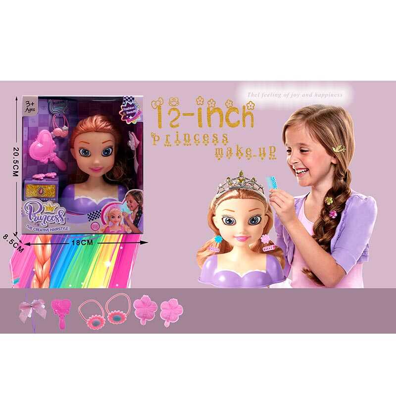 Манекен для зачісок 2615 Штрих = 35493 (96/2) імітація скляних очей, аксесуари, гребінець, в коробці