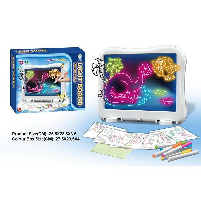 Дошка для малювання YM 13 (48/2) підсвічування, 6 трафаретів, 6 маркерів, в коробці