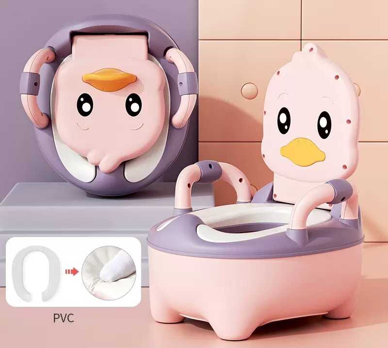 гр Горщик дитячий ВМ-23510 Bimbo (1) колір РОЖЕВИЙ, знімний лоток, кришка, антиковзкі накладки на ніжках