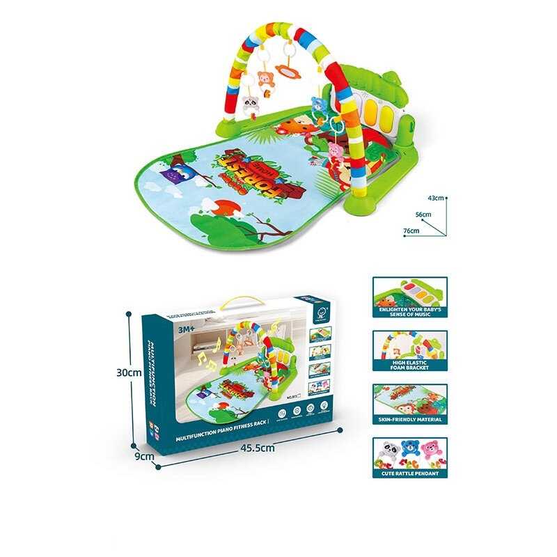 Килимок 973 (24) піаніно, мелодії, підсвічування, 4 брязкальця, дзеркальце, в коробці