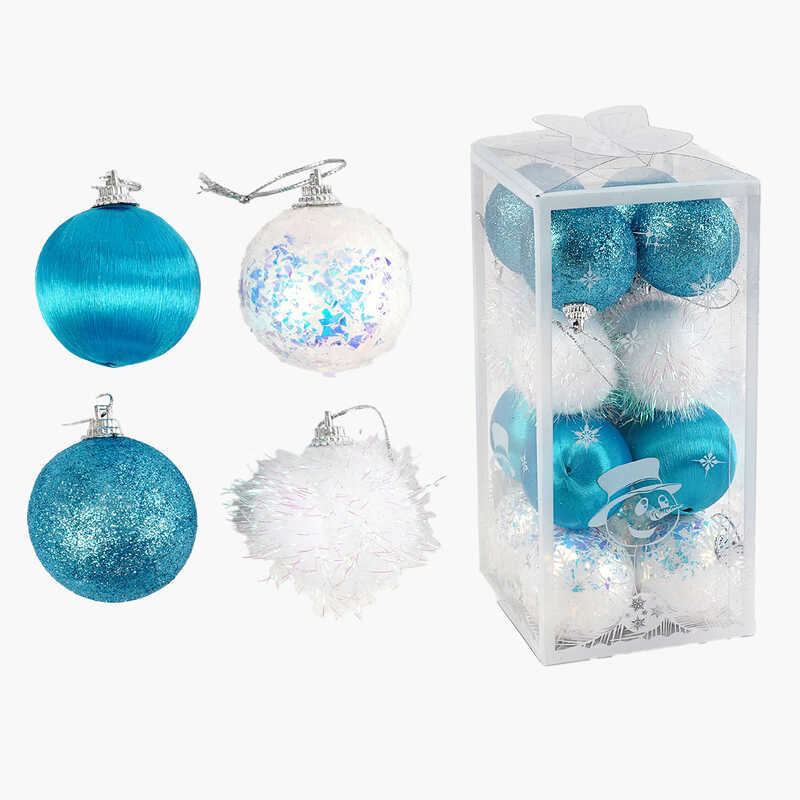 Новорічні прикраси C 67366 (90) 16 штук, кульки, D=5 см, у слюді