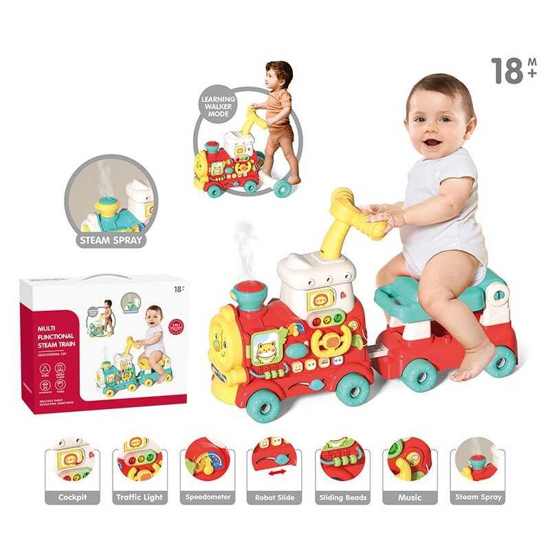 Ходунки-каталка YL 624 A (8) музика, підсвічування, парогенерація, пальчикові ігри, ключ запалювання, кермо, шестерні, сидіння, в коробці