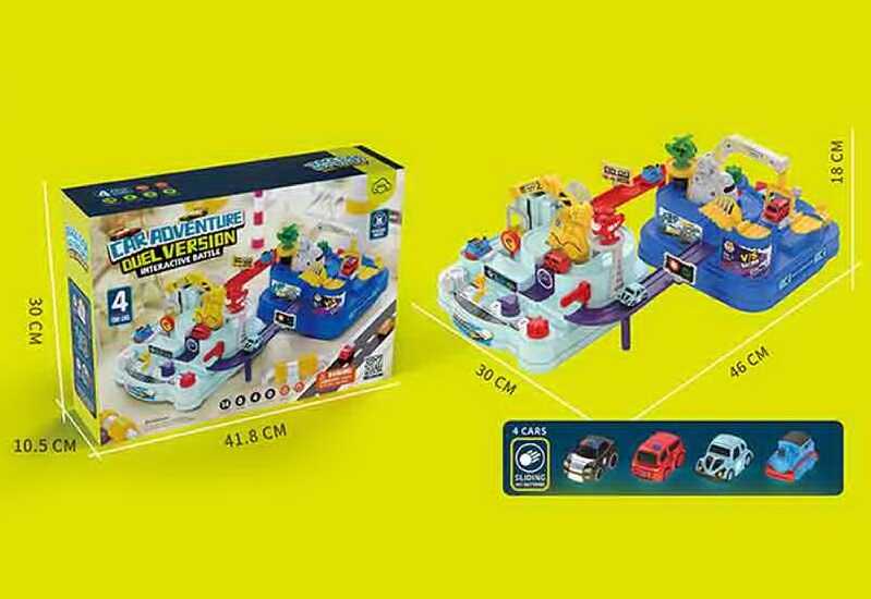 Парковка 207 A (18) 4 машинки, подвійна, підсвічування, механічний принцип керування, в коробці