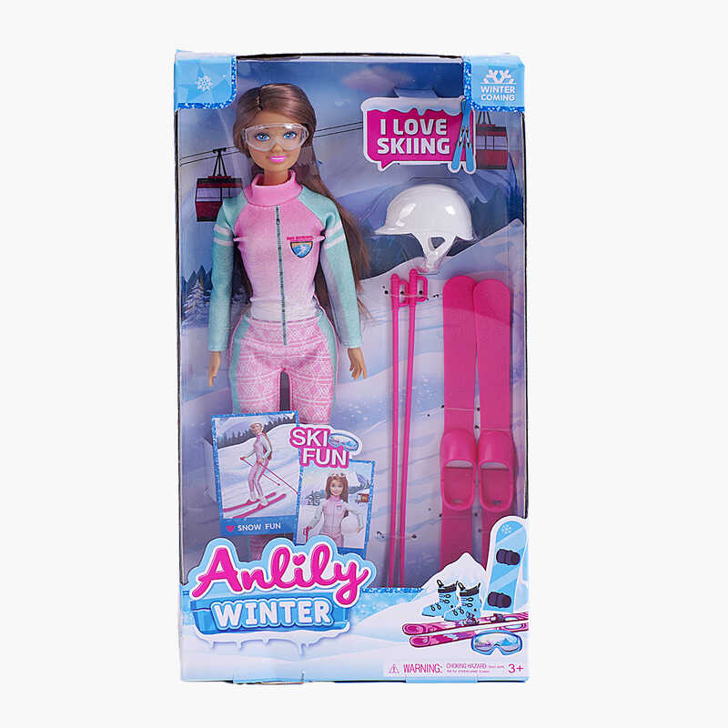 Лялька 98005 (36) висота 29 см, лижі, шолом, в коробці