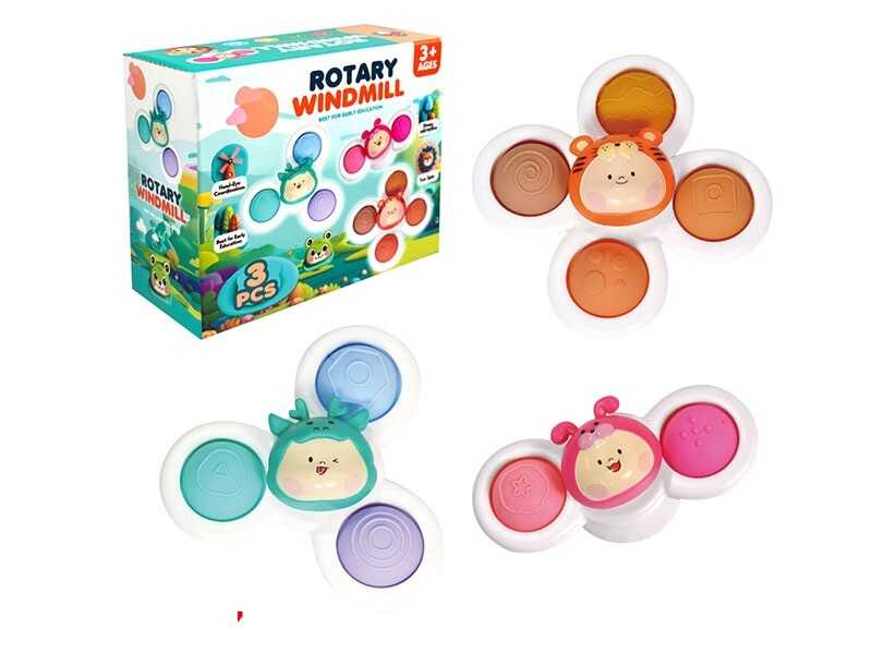 Брязкальце-спінер HB-TL 01 (72) 3 штуки, на присосках, pop it, в коробці