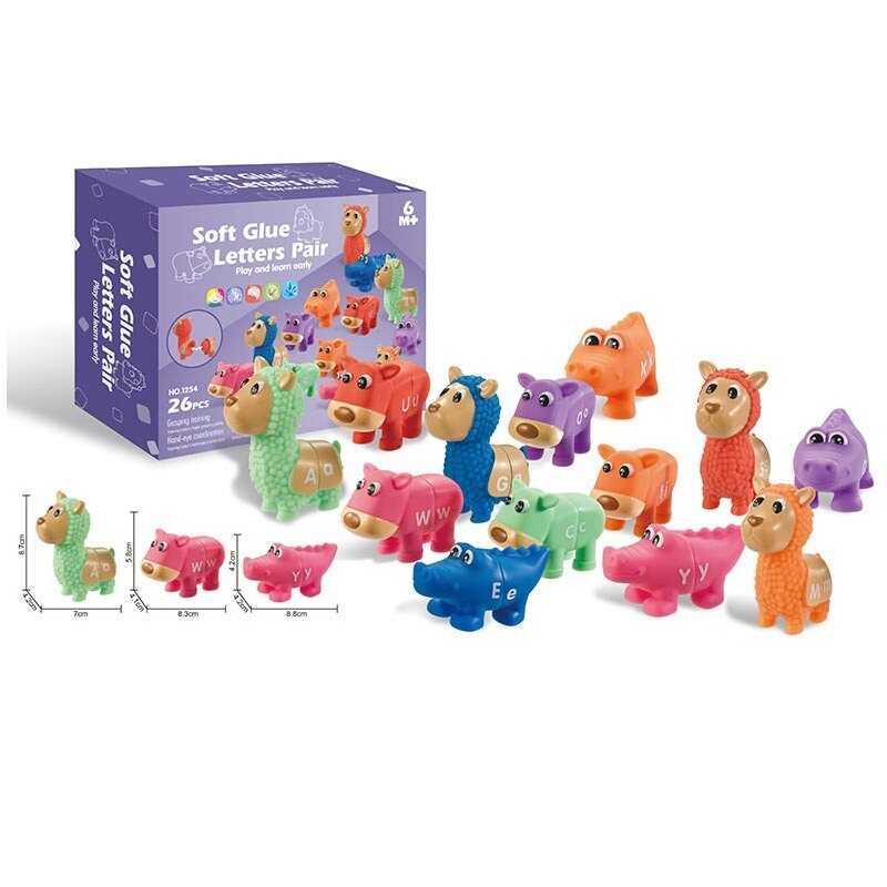 Розвиваюча гра 1254 (24)  "Тваринки", сортер, 26 елементів, гумові фігурки тварин, в коробці