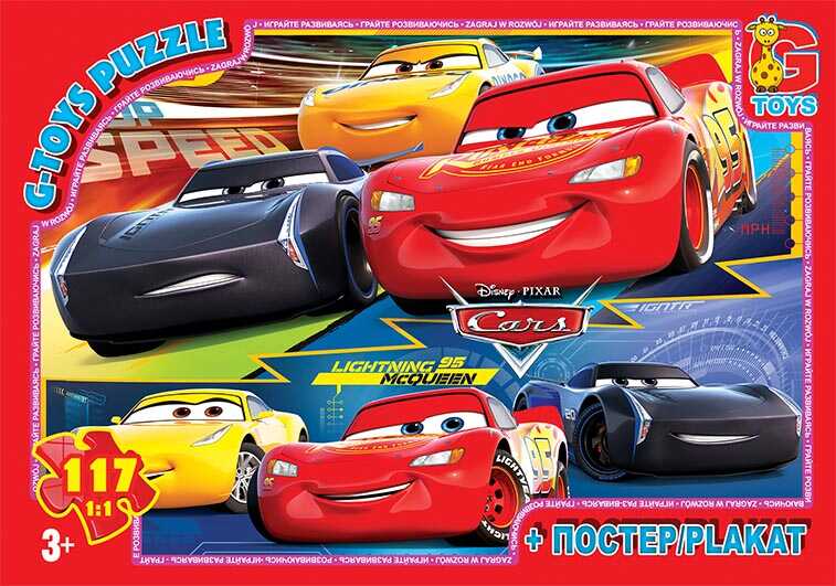 гр Пазли 117 ел. "G-Toys" "Тачки" Z 10198 (62) + постер