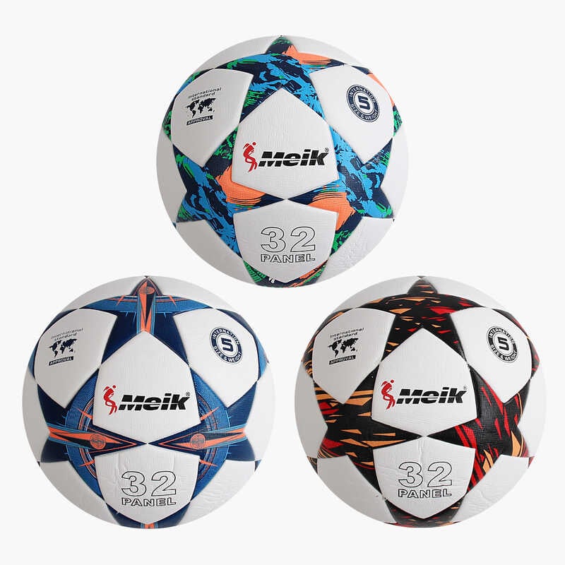 М`яч футбольний C 66323 (30) 3 види, вага 420 грамів, матеріал PU, балон гумовий, клеєний, (поставляється накачаним на 90), ВИДАЄТЬСЯ ТІЛЬКИ МІКС ВИДІВ