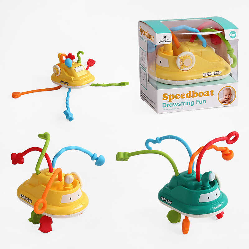 Брязкальце 1159 (192/2) 2 види, пальчикові ігри, тріскачка, гумові мотузочки, прорізувачі, в коробці