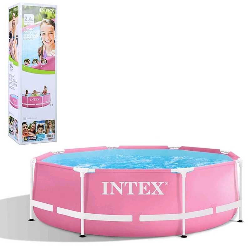 Intex Басейн каркасний 28290 NP (1) Рожевий, 244х76см, об`єм 2843л., від 6 років,