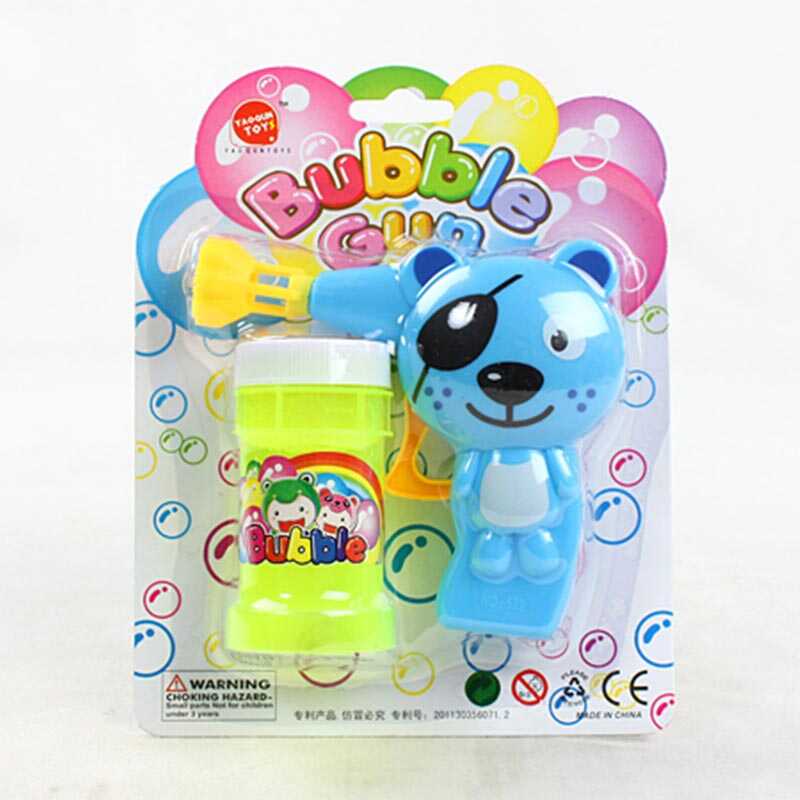 Пістолет з мильними бульбашками 632 I (252/2) “Ведмедик”, механічний принцип роботи, мильний розчин, на листі