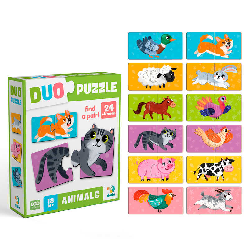 гр Пазл ДУО "Тваринки-половинки"  300689 (120)  "Dodo", 24 елементи, в коробці