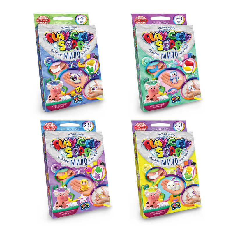 гр Пластилінове мило "PLAY CLAY SOAP" малий PCS-02-01U,02U,03U,04U УКР. (32) "Danko Toys" ВИДАЄТЬСЯ МІКС ВИДІВ