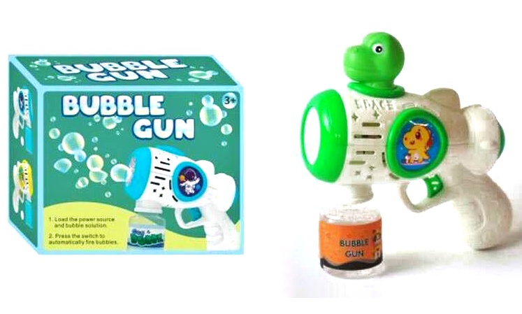 Мильні бульбашки - пістолет  XD 800 E , 3 види , підсвічування, автоматичний принцип, пляшечка з мильним розчином, в коробці