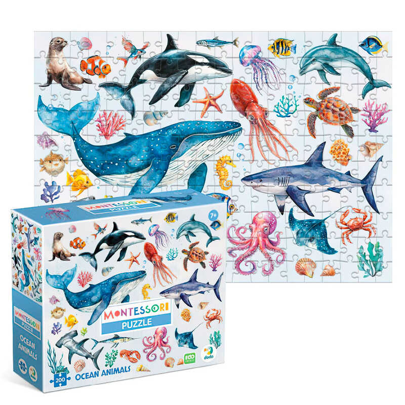 гр Монтессорі пазл "Океанічні тварини" 300630 (24) "DoDo", 200 деталей, 33х47 см, в коробці