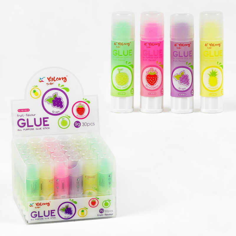 Клей-олівець С 62079 (36) ЦІНА ЗА 30 ШТУК В БЛОЦІ, різнокольоровий, 9 грамів