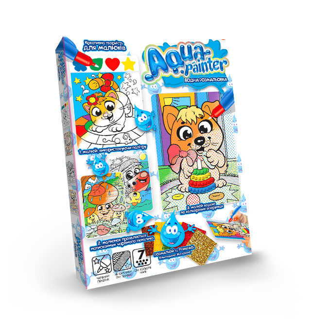 гр Набір для творчості "Водна розмальовка" AQP-01-01U, 02U, 03U...09U укр. (18) "Danko Toys"