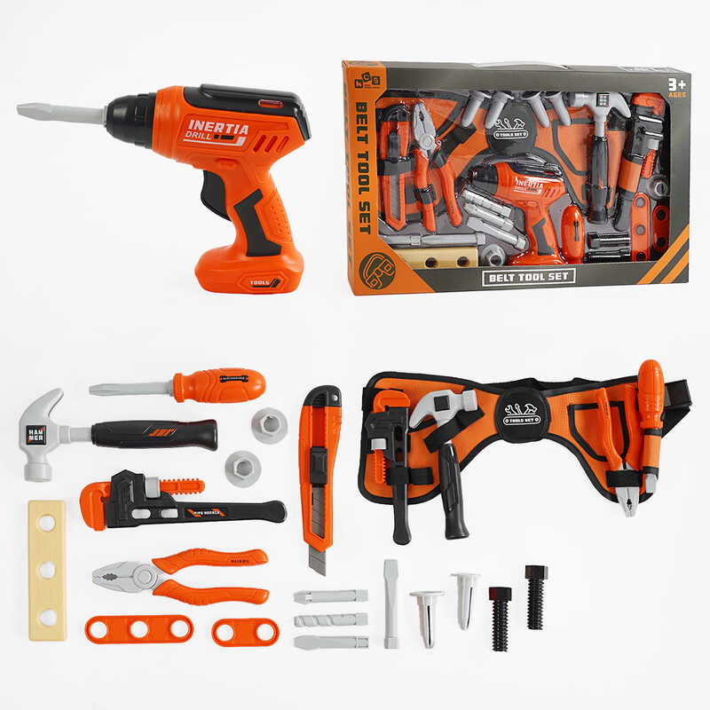 Набір інструментів 778-65 (48/2) 22 елементи, дриль, будівельний ніж, пояс для інструментів, в коробці