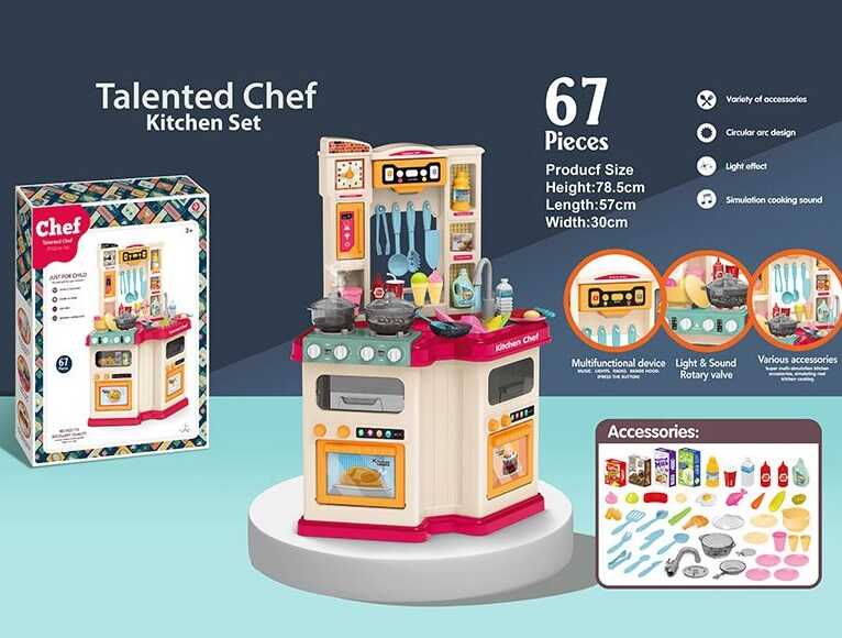 Кухня 922-112 (6) 67 деталей, підсвічування, звук, мелодії, йде пар, на батарейках, в коробці