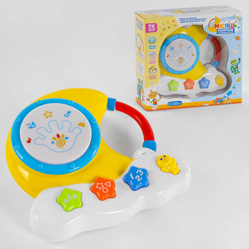 Музичне піаніно-барабан 36924 (30) "TK Group", ОЗВУЧ. УКРАЇНСЬКОЮ МОВОЮ, пісні, вивчення цифр, укр. алфавіту та фігур, барабан, в коробці