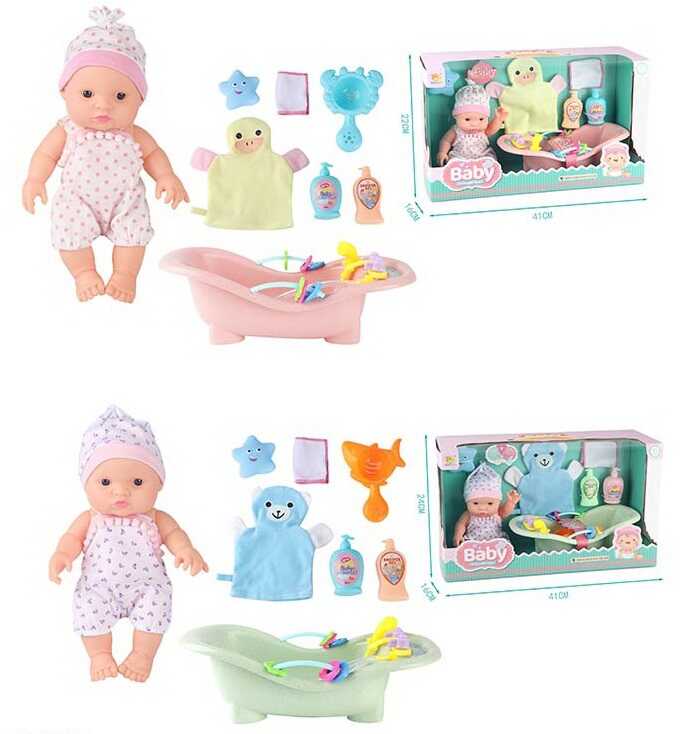 Пупс BLS-W 96 (24/2) 2 види, ванночка, одяг, аксесуари, у коробці