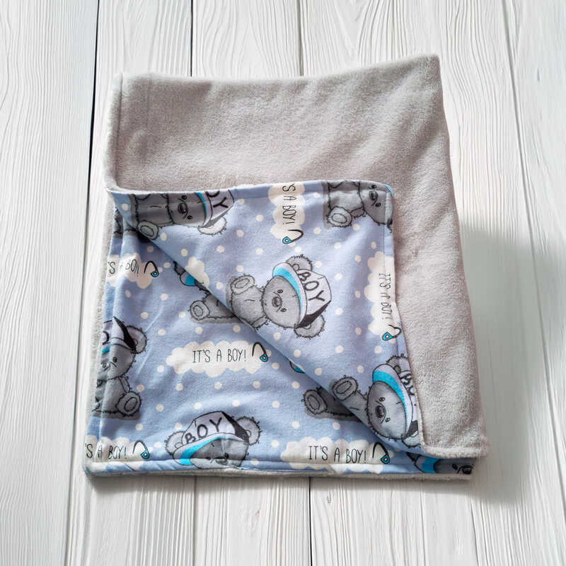 гр Плед для немовлят "Ведмедик" 83045 (1) тканина ФЛАНЕЛЬ premium, ВЕЛСОФТ, розмір 100*80 см, "Bimbo", в пакеті