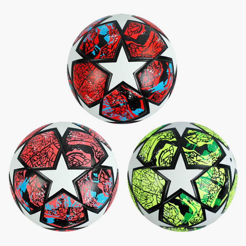 М`яч футбольний C 64628 (30) 3 види, вага 420 грамів, матеріал PU, балон гумовий, клеєний, (поставляється накачаним на 90)