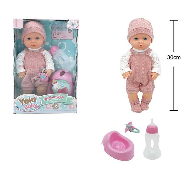 Пупс YL 2530 A-H (36) висота 30 см, п'є з пляшечки, ходить на горщик, знімний одяг, аксесуари, в коробці