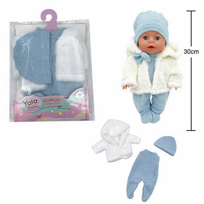 Одяг для пупса YLC 335 I (120)  комбінезон, шапочка, шуба, для ляльок зростом 30-35 см, у пакеті