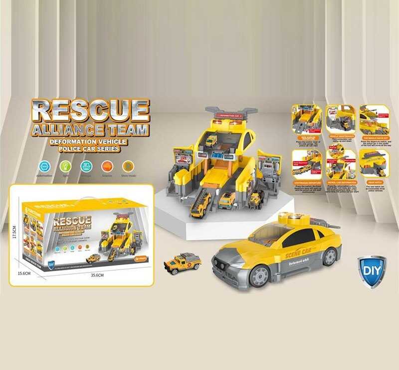 Парковка 198 (24) 2в1, розкладається, 6 металопластикових машинок, викрутка, підсвічування, звуки, історії англійською мовою, пісні, на батарейках, в коробці