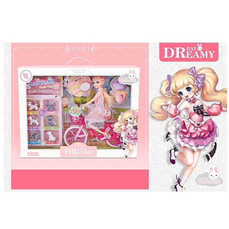 Лялька 6625 (18) має точки артикуляції, велосипед, 6 фігурок собак, аксесуари, висота 30 см, в коробці