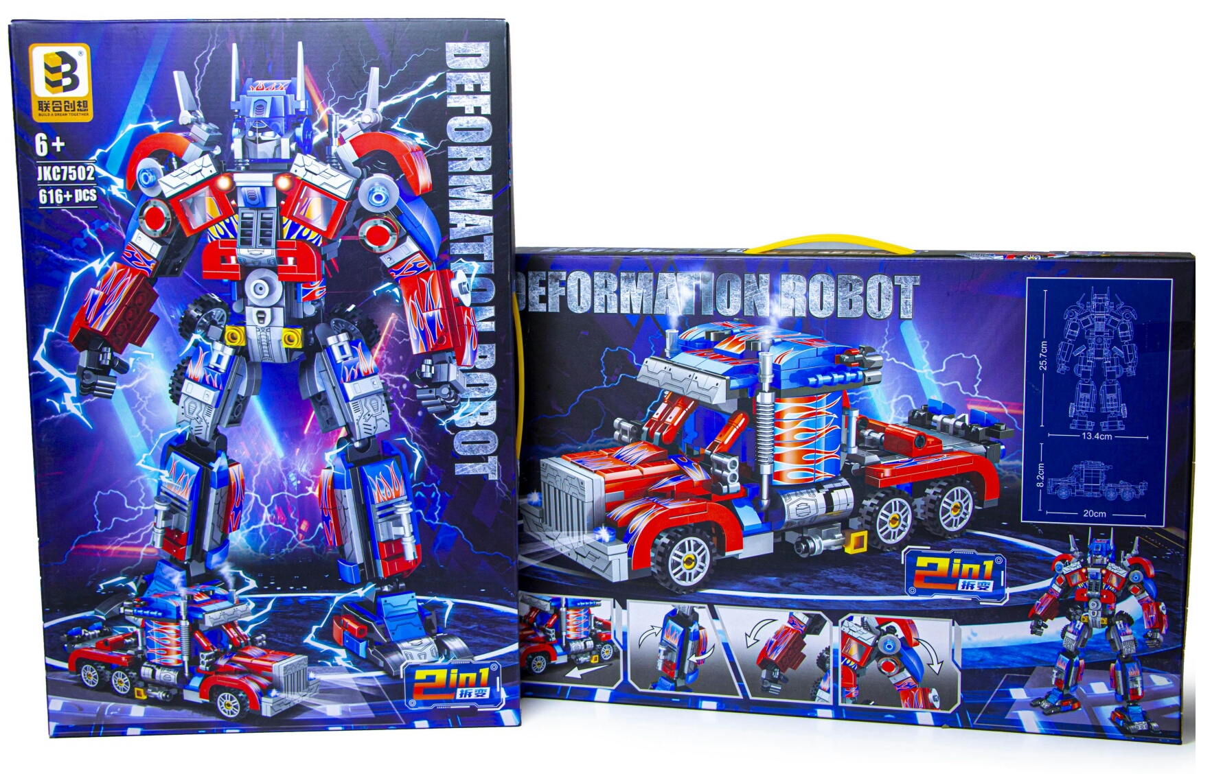 Конструктор - трансформер 2в1 "Оптимус Прайм" 7502  , коробка, 616 деталей