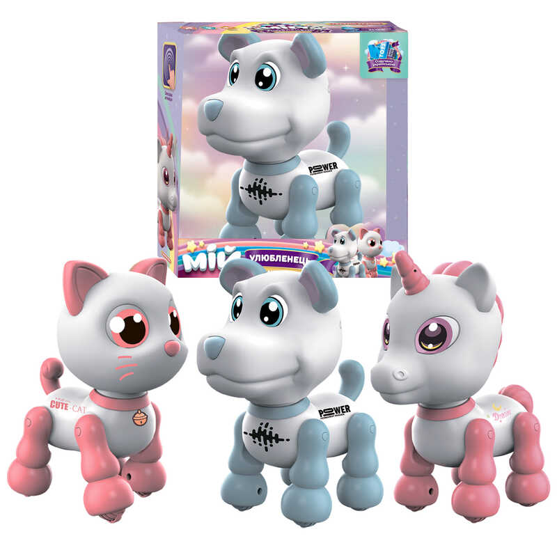 Інтерактивна тваринка "Мій улюбленець" 40986 (24) "WToys", 3 види, ОЗВУЧУВАННЯ УКРАЇНСЬКОЮ МОВОЮ, сенсорний датчик, підсвічування, пісні та фрази, ходить, в коробці, ВИДАЄТЬСЯ МІКС ВИДІВ