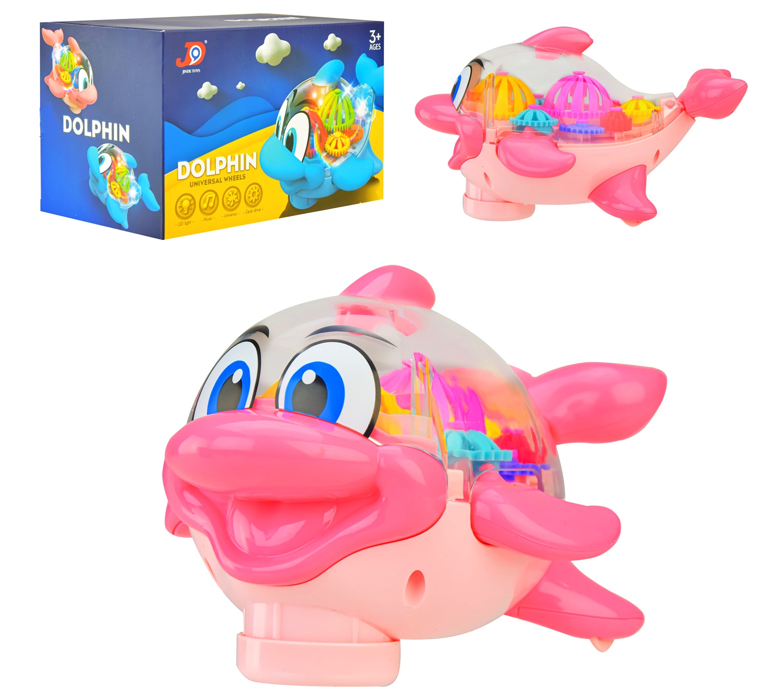 Іграшка музична "Дельфiн" , шестерні JD133-51A, коробка, підсвітка, муз., їздить