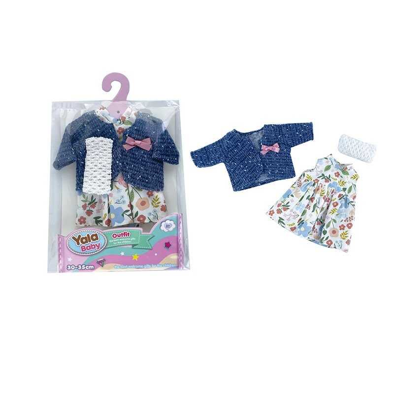 Одяг для пупса YLC 235 L (120) кофта, сукня, пов'язка на голову, в пакеті